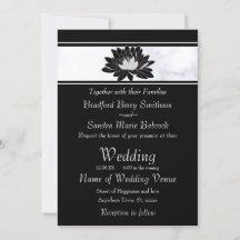 Moderno Elegante, Cinza Negra Floral Waterlily