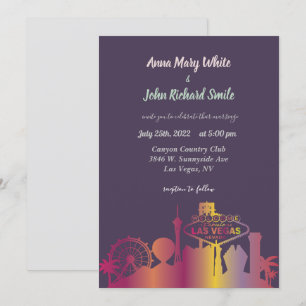 Convite Moderno Elegante Las Vegas City Skyline