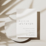 Convite Moderno Elegante Minimalista para Casament<br><div class="desc">Design apresenta uma fonte manuscrita e um design minimalista moderno. Projetado para coordenar com a coleção de convites de casamento "ESSENTIALS". Para alterar os detalhes,  clique em "Personalizar". Veja o link de coleção nesta página para ver todos os itens correspondentes neste belo design ou veja a coleção aqui: https://bit.ly/3iNzQAD</div>