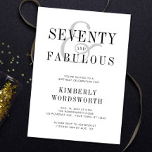 Moderno Elegante Setenta e Fabuloso Aniversário de
