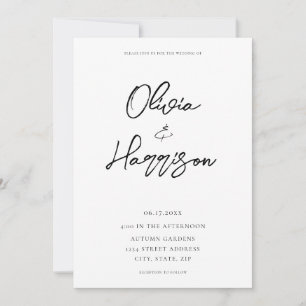 Convite Moderno Elegante Tudo em Um Casamento de Orçamento