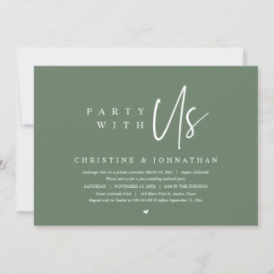 Convite Moderno Elopemento de Casamento Minimalista, Parti