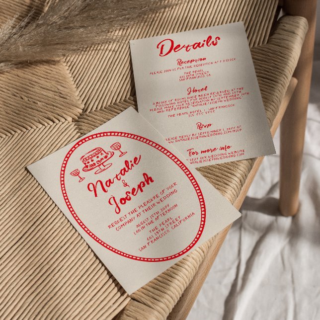 Convite Moderno Escrito Manuscrito Quirky Tudo Em Um Casam (Criador carregado)