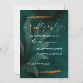 Convite moderno esmerald green e deixa RSVP