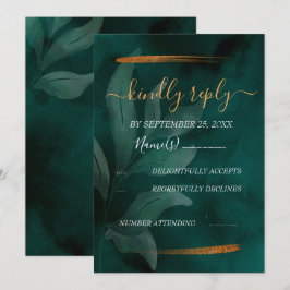 Convite moderno esmerald green e deixa RSVP