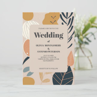 Convite Moderno Estético Elegante Boho Padrão Casamento