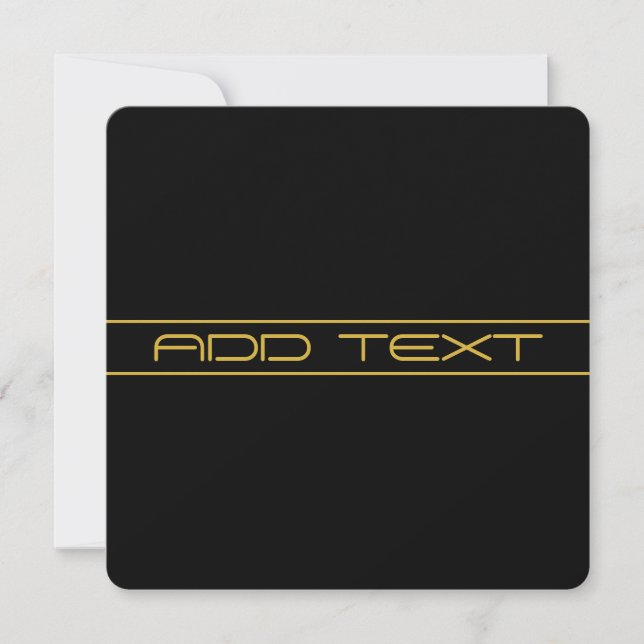 Convite Moderno Estilo de Texto Dourado e Listras Editávei (Frente)