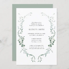 Convite Moderno Eucalyptus Greenery Bridesmaids Luncheon