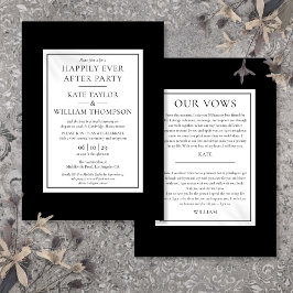 Convite Moderno, Feliz Nunca Depois de Votos de Casamento