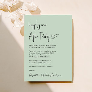 Convite Moderno Feliz Sempre Após Recepção de casamento De
