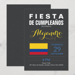Convite Moderno: Festa Colômbia