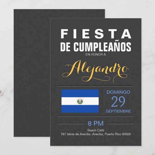 Convite Moderno: Festa de El Salvador (Frente/Verso)