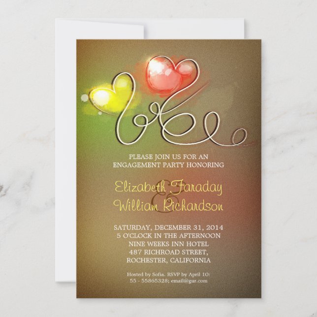 Convite moderno festa de noivado (Frente)