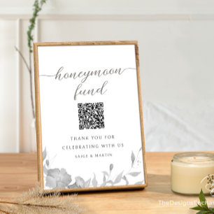 Convite Moderno Fundo Honeymoon Sinal Poster Floral Mínimo