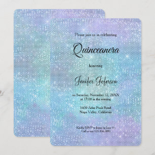 Convite moderno holográfico de Quinceanera