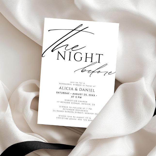 Convite Moderno jantar de ensaio de casamento na noite ant (Criador carregado)