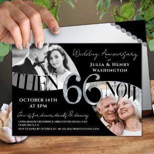 Convite Moderno Luxuoso 66º Aniversário de Casamento
