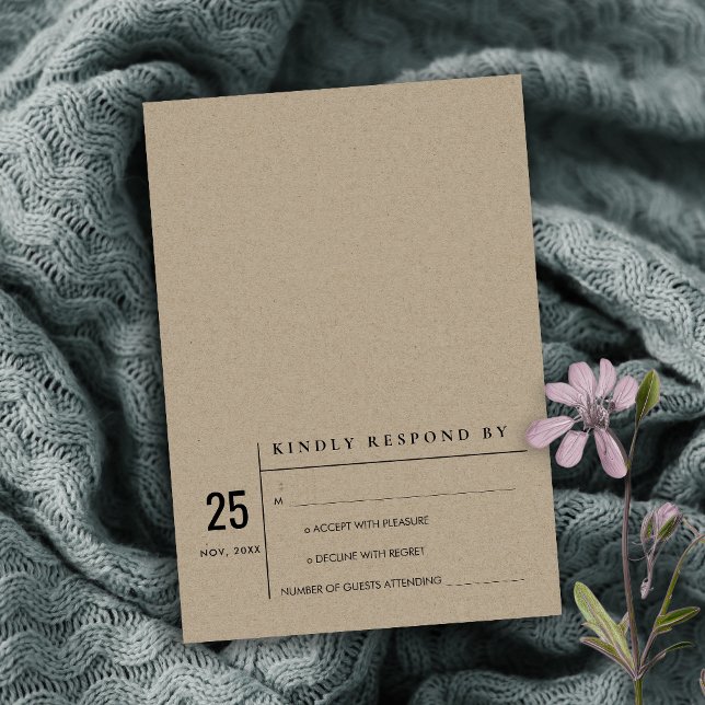 CONVITE MODERNO MINIMAL KRAFT TYPOGRAPHY WEDTING RSVP (Criador carregado)