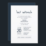 Convite Moderno   Minimalista Bat Mitzvah<br><div class="desc">Composto por uma escrita lúdica e uma tipografia serif; Tudo num fundo branco. 

Este foi projetado por materiais de terceiros selecionados,  exclusivos para o Zazzle.

Disponível aqui:http://www.zazzle.com/selectpartysupplies</div>