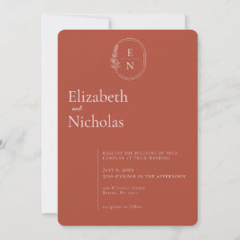Convite Moderno Minimalista | Casamento Terracota e Blush