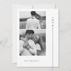 Convite Moderno Minimalista Dois Fotos Casamento Save The 