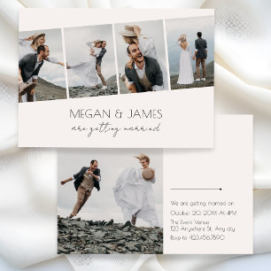 Convite moderno minimalista elegante foto casamento 