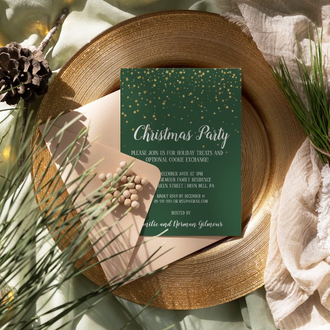Convite Moderno Minimalista|Festa de Natal Verde (Criador carregado)