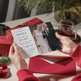 Convite Moderno Minimalista Foto Casamento Personalizado