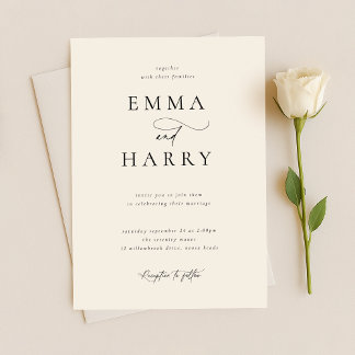 Convite Moderno Minimalista Simples para Casamento