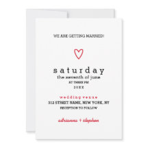 Moderno mínimo | Coração Vermelho | Casamento