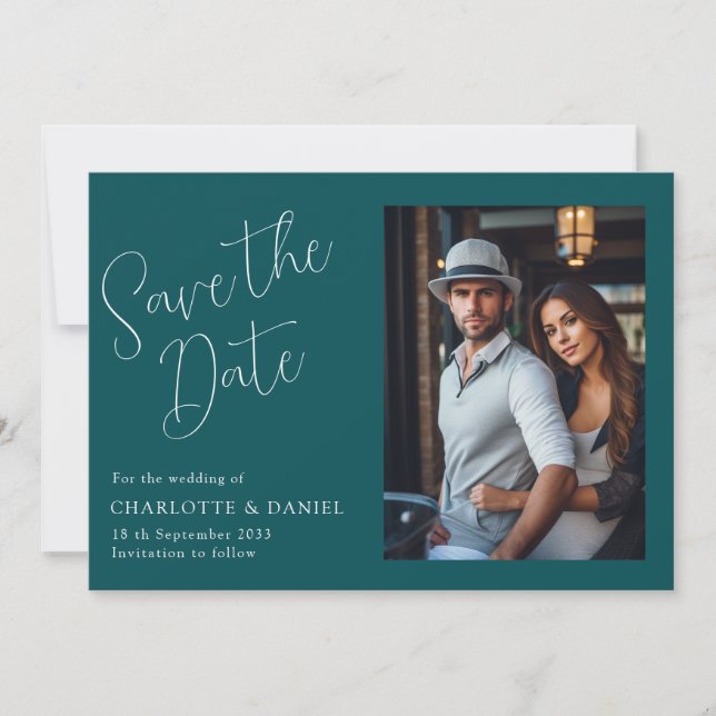 Convite Moderno, Mínimo, Tipografia, 1 Foto (Frente)