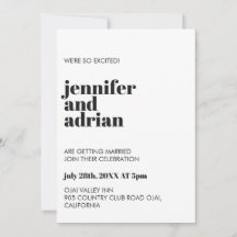 Convite Moderno Moderno Retro Branco