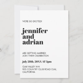 Convite Moderno Moderno Retro Branco