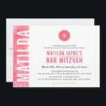 Convite MODERNO MONOGRAMA BAT MITZVAH bar cor-de-rosa<br><div class="desc">pelo kat massard >> kat@simplysweetPAPERIE.com <<< design de convite de tendência para a configuração BAT MITZVAH do seu filho como modelo, é simples adicionar seus próprios detalhes ou clicar no botão personalizar e você pode adicionar ou alterar texto, fontes, tamanhos etc. DICA: 1. Para alterar/mover gráficos / alterar a cor...</div>