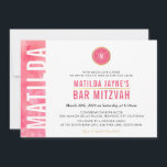 Convite MODERNO MONOGRAMA BAT MITZVAH bar cor-de-rosa<br><div class="desc">pelo kat massard >> kat@simplysweetPAPERIE.com <<< design de convite de tendência para a configuração BAT MITZVAH do seu filho como modelo, é simples adicionar seus próprios detalhes ou clicar no botão personalizar e você pode adicionar ou alterar texto, fontes, tamanhos etc. DICA: 1. Para alterar/mover gráficos / alterar a cor...</div>