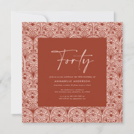 Convite Moderno morcano boêmico terra-cotta elegante RSVP