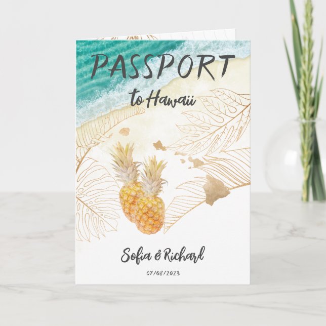 Convite Moderno Mundial do Passaporte de Destino do Havaí (Frente)