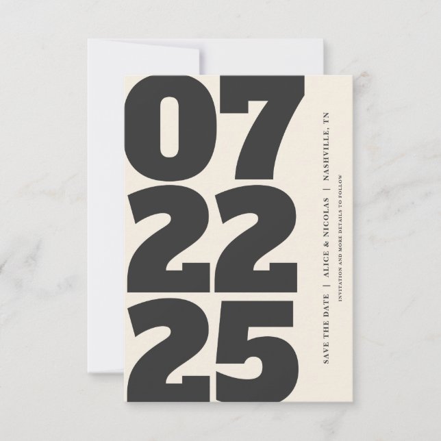 Convite Moderno Negrito Salve A Data Com Luz Fotográfica (Frente)