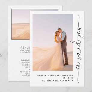 Convite Moderno Nós Dissemos Sim Apenas Recepção 2 Foto