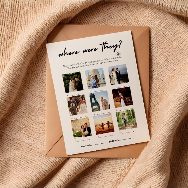 Convite Moderno Onde Eles Estavam No Jogo Fotográfico (Criador carregado)