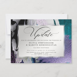 Convite Moderno Ousado Abstrato Orquídea Adiamento Aqua