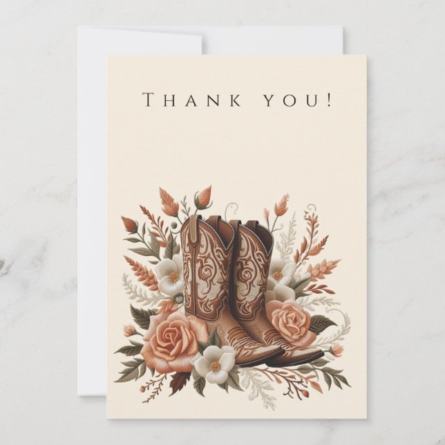 Convite Moderno País Elegante - Flores Ocidentais (Verso)