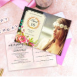 Convite Moderno para 16 Aniversários<br><div class="desc">Cartaz de convite para flores de 16 anos moderno. O texto pode ser alterado utilizando o menu "Detalhes" à direita. Para ajustado de tudo para as suas necessidades, clique no botão "Personalizar" e você pode alterar o estilo e a cor do texto. Por favor, contacte-me se precisar de ajuda, se...</div>