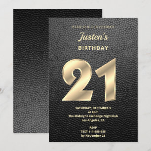Convite Moderno para aniversário de 21 anos de Co
