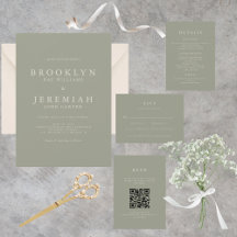 Convite Moderno para Casamento BROOKLYN Sage
