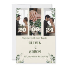 Convite Moderno para Casamento com Fotos