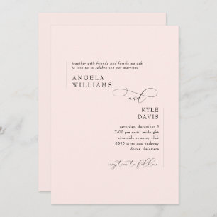 Convite Moderno para Casamento Cor-de-Rosa