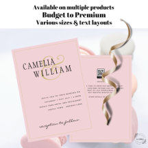 Convite Moderno para Casamento Cor-de-Rosa