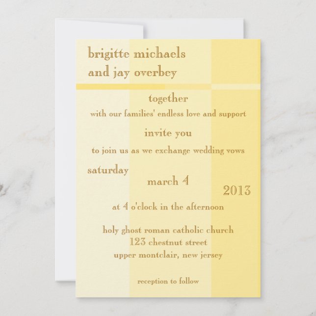 Convite Moderno para Casamento de Progressão Amare (Verso)