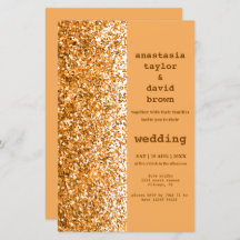 Convite Moderno para Casamento Glitter Dourado Orç